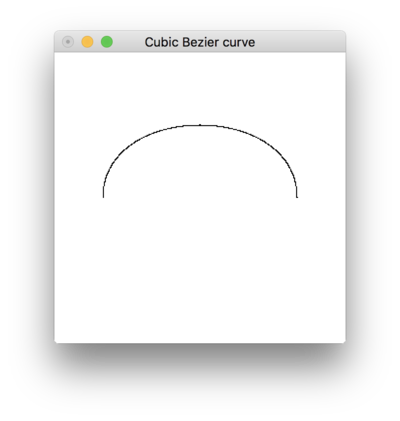 3 次バーンスタイン基底関数によるベジェ曲線の描画